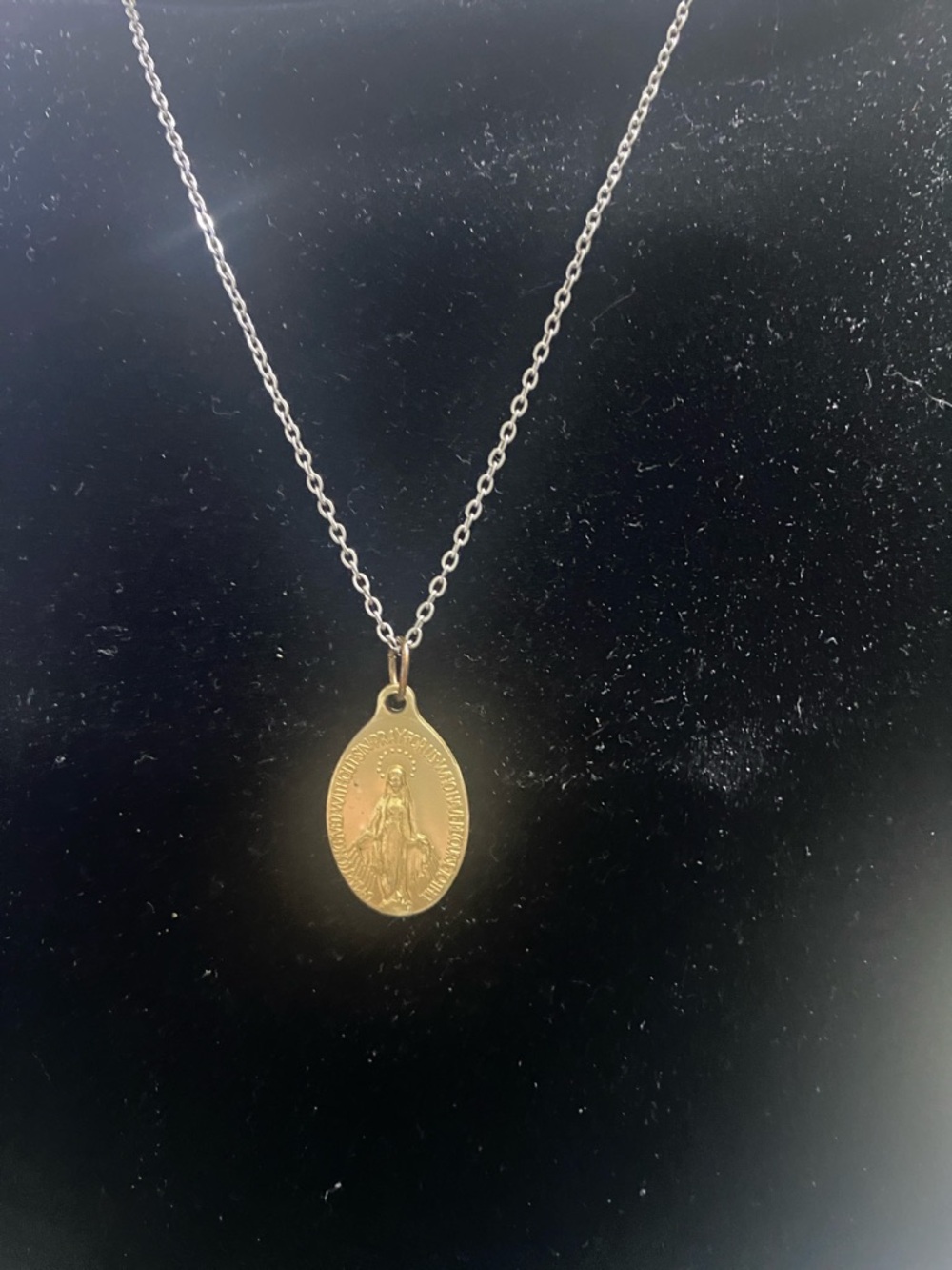 Gold Oval Miraculous Medal Pendant Necklace - Women's Religious Jewelry